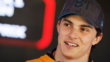 McLaren's Australian driver Oscar Piastri talks with reporters on the paddock ahead of the Formula One Grand Prix race at The Circuit Zandvoort, western Netherlands, on August 22, 2024. The Formula One Zandvoort Grand Prix race will take place on August 25, 2024.
Simon Wohlfahrt / AFP