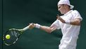 epa12208476 Jesper de Jong of the Netherlands in action during the Men's 1st round match against Christopher Eubanks of the US at the Wimbledon Championships, Wimbledon, Britain, 01 July 2025.  EPA/TOLGA AKMEN  EDITORIAL USE ONLY