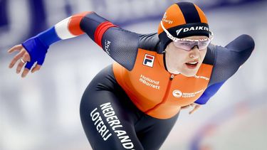INZELL - Isabel Grevelt (NED) tijdens de 500 meter vrouwen op het wereldkampioenschap schaatsen sprint in de Max Aicher Arena in het Duitse Inzell. ANP VINCENT JANNINK