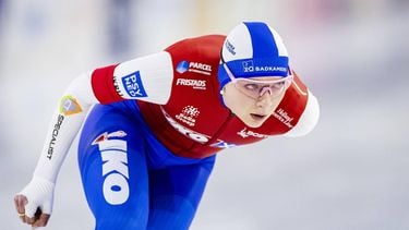 HEERENVEEN - Joy Beune in actie tijdens de 5000m vrouwen op de slotdag van het olympisch kwalificatietoernooi langebaanschaatsen in Thialf. ANP SEM VAN DER WAL