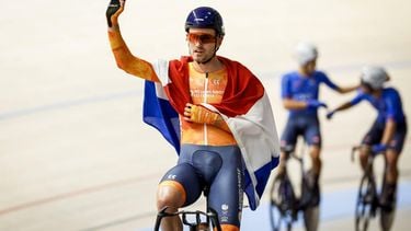 HEUSDEN-ZOLDER - Baanwielrenner Yanne Dorenbos wint de Madison finale tijdens de slotdag van de Europese kampioenschappen baanwielrennen in Belgie. ANP BAS CZERWINSKI