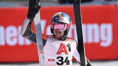 Netherland's Marcel Hirscher reacts after the second run of the men's Giant Slalom of the FIS Alpine Ski World Cup in Soelden, Austria, on October 27, 2024. 
KERSTIN JOENSSON / AFP