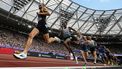 Britain's Josh Kerr (L) competes in the men's one mile event during the IAAF Diamond League athletics competition at the London stadium in London on July 18, 2026. 
Glyn KIRK / AFP