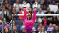 US gymnast Simone Biles competes in the uneven bars event during the Core Hydration Classic at XL Center in Hartford, Connecticut, on May 18, 2024. 
Charly TRIBALLEAU / AFP
