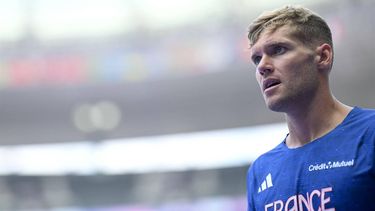 France's Kevin Mayer trains at the Stade de France in Saint-Denis, north of Paris, on August 1, 2024 a day before the start of the athletics event at the Paris 2024 Olympic Games. 
Kirill KUDRYAVTSEV / AFP