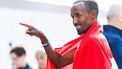 ROTTERDAM - Abdi Nageeye bij de finish van de 43e editie van de NN Marathon Rotterdam op 14 april 2024 in Rotterdam, Nederland. ANP IRIS VAN DEN BROEK