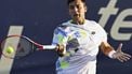 Chile's Tomas Barrios Vera returns the ball to Germany's Dominik Koepfer during their Mexico ATP Open 250 men's singles round of 32 tennis match at Cabo Sports Complex in Los Cabos, Baja California, Mexico, on August 1, 2023. 
ALFREDO ESTRELLA / AFP
