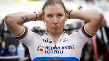 HEUSDEN-ZOLDER - Lorena Wiebes tijdens de eerste dag van de Europese kampioenschappen baanwielrennen in Belgie. ANP BAS CZERWINSKI