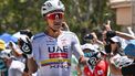 UAE Team Emirates XRG rider Jhonatan Narvaez from Ecuador reacts after winning stage 5 of the Tour Down Under cycling race in Adelaide on January 25, 2025. 
Brenton Edwards / AFP