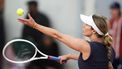 US Danielle Collins serves to Britain's Jodie Burrage during their women's singles match on day 2 of the French Open tennis tournament at the Roland-Garros Complex in Paris on May 26, 2025. 
Dimitar DILKOFF / AFP