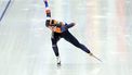 epa11208013 Femke Kok of Netherlands in action during the Women’s 1000m Sprint at the ISU Speed Skating Allround World Championships in Inzell, Germany, 08 March 2024.  EPA/ANNA SZILAGYI