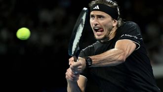 epa12667286 Alexander Zverev of Germany in action during the Men’s 2nd round match against Alexandre Muller of France on day 4 of the 2026 Australian Open tennis tournament in Melbourne, Australia, 21 January 2026.  EPA/JOEL CARRETT AUSTRALIA AND NEW ZEALAND OUT