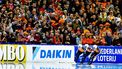 HEERENVEEN -  Joy Beune, Marijke Groenewoud en Irene Schouten in actie op de team pursuit op de EK afstanden. ANP IRIS VAN DEN BROEK