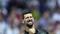Serbia's Novak Djokovic celebrates his victory over Germany’s Jan-Lennard Struff during their men's singles round of 16 tennis match on day eight of the US Open tennis tournament at the USTA Billie Jean King National Tennis Center in New York City, on August 31, 2025. 
CHARLY TRIBALLEAU / AFP