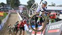 Dutch rider Fem Van Empel competes during Satge 2 of the women's elite race Cyclocross Ruddervoorde in Ruddervoorde on October 19, 2025. 
LUC CLAESSEN / Belga / AFP