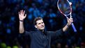 Austria's Dominic Thiem waves after playing his final match at the Vienna Open at the Stadthalle in Vienna, Austrian on October 22, 2024. 
GEORG HOCHMUTH / APA / AFP