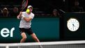 2023-10-30 17:29:18 Great Britain's Andy Murray plays a backhand return to Australia's Alex De Minaur during their men's singles match on day one of the Paris ATP Masters 1000 tennis tournament at the Accor Arena - Palais Omnisports de Paris-Bercy - in Paris on October 30, 2023. 
Dimitar DILKOFF / AFP