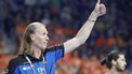 epa11074220 Netherland's head coach Staffan Olsson reacts during the EHF Men's EURO 2024 Group E handball match between Bosnia-Herzegovina and Netherlands in Mannheim, Germany, 13 January  2024.  EPA/RONALD WITTEK