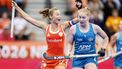 AMSTELVEEN - Marijn Veen van Nederland viert de  4-2  tijdens de groepsfase wedstrijd op het WK hockey tussen Australië en Nederland in het Wagener Stadion. KOEN VAN WEEL / ANP