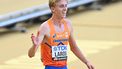 2023-08-20 17:38:42 Netherlands' Niels Laros celebrates setting the Dutch National record in the men's 1500m semi-final during the World Athletics Championships at the National Athletics Centre in Budapest on August 20, 2023. 
Attila KISBENEDEK / AFP