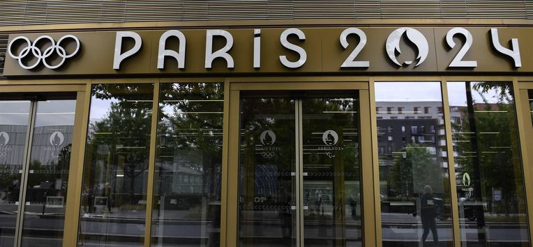 This photograph shows the entrance of the headquarters of the Paris 2024 Olympics (Cojo) headquarters as Police raided just over a year out from the opening ceremony of the quadrennial sporting showpiece, in Saint-Denis, northern Paris, on June 20, 2023. 
JULIEN DE ROSA / AFP