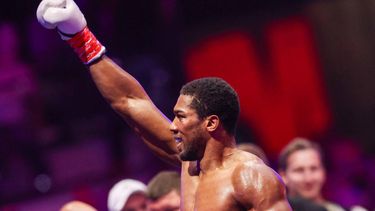 Britain's boxer Anthony Joshua celebrates winning against Albania's boxer Kristian Prenga in their heavyweight boxing fight at the Jeddah Superdome in Jeddah on July 26, 2026. Two-time heavyweight world champion Anthony Joshua survived two early knockdowns on the way to a second-round knockout of Kristian Prenga on July 26, his triumphant ring return paving the way for a blockbuster all-British bout with Tyson Fury.
AFP