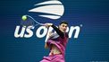 Britain's Jack Draper plays a return to Australia's Alex de Minaur during their men's quarterfinals match on day ten of the US Open tennis tournament at the USTA Billie Jean King National Tennis Center in New York City, on September 4, 2024. 
ANGELA WEISS / AFP