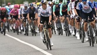 Red Bull–Bora–Hansgrohe’s Belgian rider Remco Evenepoel rides during the 120th edition of the Giro di Lombardia (Tour of Lombardy) between Bergamo and Como on October 10, 2026. 
Marco BERTORELLO / AFP