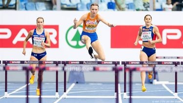 ROME - Femke Bol in actie op 400 meter horden op de vierde dag van de Europese kampioenschappen atletiek. ANP IRIS VAN DEN BROEK