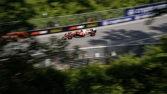 Ferrari's British driver Lewis Hamilton races during the third practice session for the 2025 Formula 1 Grand Prix du Canada at Circuit Gilles-Villeneuve in Montreal, Canada, on June 14, 2025.  
Geoff Robins / AFP