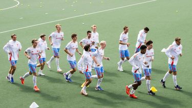 AMSTELVEEN - Spelers van de Nederlandse selectie  tijdens een training in het Wagener Stadion in aanloop naar het EK Hockey 2025 in het Duitse Mönchengladbach. ANP FREEK VAN DEN BERGH