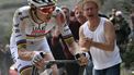 Team UAE's slovenain rider Tadej Pogacar rides as he sustains an injury on his arm after a crash during the 19th one-day classic Strade Bianche (White Roads) men's cycling race between Siena and Siena in Tuscany on March 8, 2025. 
Marco BERTORELLO / AFP