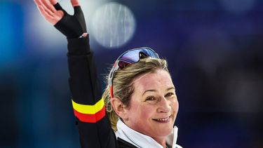 HEERENVEEN - Claudia Pechstein (GER) tijdens de 5000 meter voor vrouwen op de ISU WK Afstanden schaatsen in Thialf. ANP VINCENT JANNINK