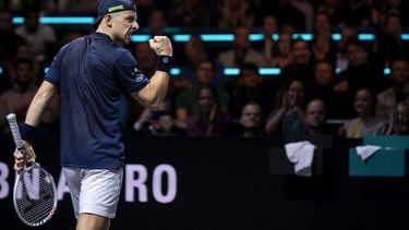 ROTTERDAM - Tallon Griekspoor (NED) in actie tegen Emil Ruusuvuori (FIN) op de vijfde dag van het tennistoernooi ABN AMRO Open in Ahoy. ANP SANDER KONING