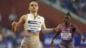 epa11604485 Sydney Mclaughlin-Levrone of the US in action to win the women's 200m invitational race during the World Athletics Diamond League Finals, at the Memorial Van Damme in Brussels, Belgium, 14 September 2024.  EPA/OLIVIER HOSLET