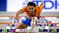 GLASGOW - Job Geerds in actie op de 60 meter horden, op de tweede dag van de wereldkampioenschappen indooratletiek in Schotland. ANP ROBIN VAN LONKHUIJSEN