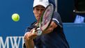 2023-08-11 12:20:07 epa10795552 Mackenzie McDonald of the US in action against Alejandro Davidovich of Spain during the men's quarter-final match at the 2023 National Bank Open tennis tournament in Toronto, Canada, 11 August 2023.  EPA/EDUARDO LIMA