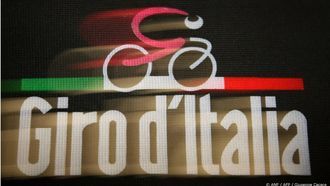 A banner of   the 91st edition of 'Giro d'Italia' (Italian Tour) is pictured durind the presentation at Teatro degli Arciboldi in Milan, 01 December 2007. The 91st edition of the Tour of Italy will begin in Palermo and end in Milan after covering 3,423.8 km over 23 days.
 AFP PHOTO GIUSEPPE CACACE
GIUSEPPE CACACE / AFP