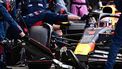 2023-07-09 16:56:42 Red Bull Racing's Dutch driver Max Verstappen takes a pit stop during the Formula One British Grand Prix at the Silverstone motor racing circuit in Silverstone, central England on July 9, 2023. 
CHRISTIAN BRUNA / POOL / AFP