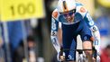 epa11295549 Dutch rider Gijs Leemreize of team DSM-Firmenich PostNL in actionduring Tour de Romanie's Prologue, a 2.28 km individual time trial in Payerne, Switzerland, 23 April 2024.  EPA/LAURENT GILLIERON