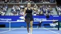 Belarus's Aryna Sabalenka reacts as she plays USA's Jessica Pegula in their women's singles semifinal tennis match on day twelve of the US Open tennis tournament at the USTA Billie Jean King National Tennis Center in New York City, on September 4, 2025. 
CHARLY TRIBALLEAU / AFP