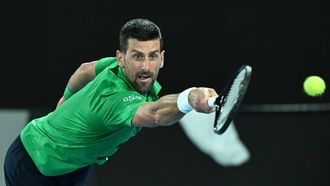 epa12661171 Novak Djokovic of Serbia in action during his Men’s Singles first round match against Pedro Martinez of Spain at the Australian Open tennnis tournament in Melbourne, Australia, 19 January 2026.  EPA/JAMES ROSS  AUSTRALIA AND NEW ZEALAND OUT
