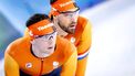 MILAAN - Jenning de Boo en Kjeld Nuis tijdens een training in het Milano Speed Skating Stadium. De langebaanschaatsers bereiden zich voor op hun deelname aan de Olympische Winterspelen. SEM VAN DER WAL / ANP