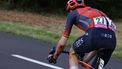 2023-07-22 14:44:04 INEOS - Grenadiers' Spanish rider Carlos Rodriguez Cano cycles to catch up to the pack of riders after crashing during the 20th stage of the 110th edition of the Tour de France cycling race 133 km between Belfort and Le Markstein Fellering, in Eastern France, on July 22, 2023. 
Thomas SAMSON / AFP
