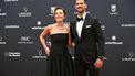Serbia's tennis player Novak Djokovic and his wife Jelena pose on the Red Carpet ahead of the 25th Laureus World Sports Awards gala in Madrid on April 22, 2024. 
JAVIER SORIANO / AFP
