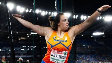 ROME - Jorinde van Klinken in actie tijdens de finale discuswerpen op de tweede dag van de Europese kampioenschappen atletiek. ANP IRIS VAN DEN BROEK