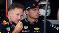 2023-09-23 04:25:41 Red Bull Racing's Dutch driver Max Verstappen (R) and Red Bull Team Principal Christian Horner prepare for the third practice session for the Formula One Japanese Grand Prix at the Suzuka circuit, Mie prefecture on September 23, 2023. 
Toshifumi KITAMURA / AFP