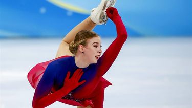 BEIJING - Kunstschaatsster Lindsay van Zundert tijdens de finale van het kunstrijden op het onderdeel vrije kur, op de Olympische Spelen in Beijing. ANP KOEN VAN WEEL