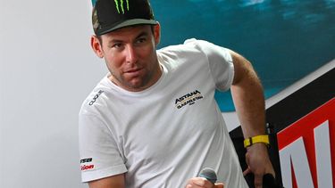 US cyclist Mark Cavendish attends a press conference ahead of the third Tour de France Singapore Criterium race in Singapore on November 9, 2024. 
Roslan RAHMAN / AFP