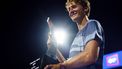 epa11526535 Sebastian Korda of the USA holds the championship trophy after winning the Mens Final match against Flavio Cobolli of Italy during the Mubadala Citi DC Open, in Washington, DC, USA, 04 August 2024.  EPA/WILL OLIVER